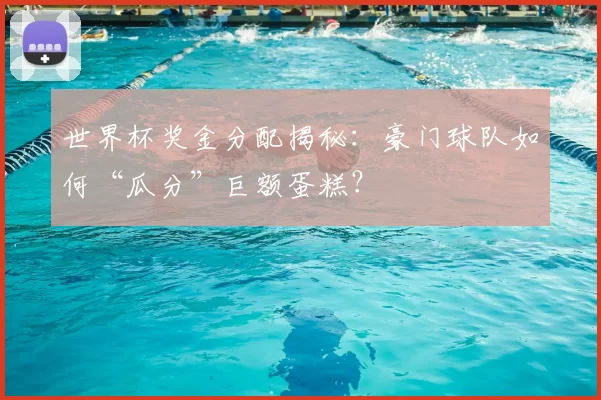 世界杯奖金分配揭秘：豪门球队如何“瓜分”巨额蛋糕？
