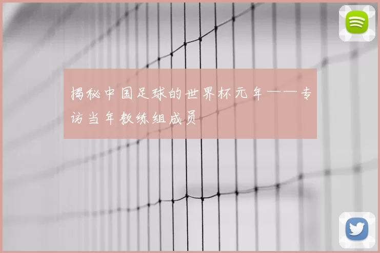 揭秘中国足球的世界杯元年——专访当年教练组成员